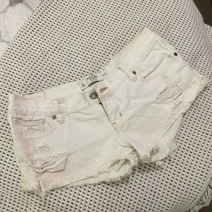 A&F White Distressed Shorts - Size 4 (27”)